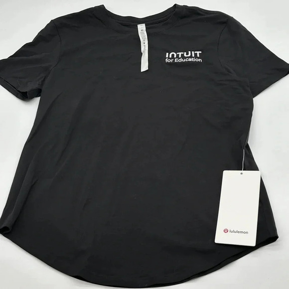 lululemon athletica Tops - lululemon Love Curved-Hem Crewneck T-Shirt Black Size‎ 4  (NWT)